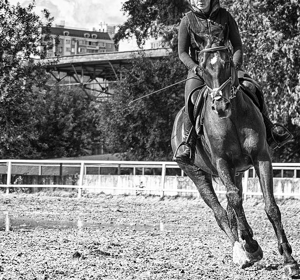 istock Girl riding a horse 597929592