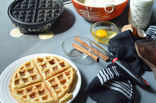 istock waffle iron cinnamon sticks, ingredients, preparation 597929974