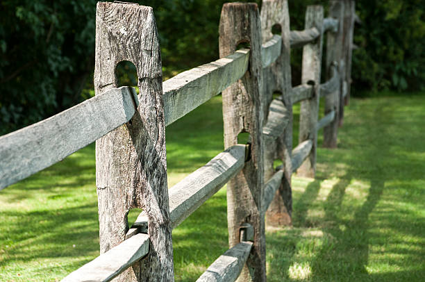 istock Wooden fence in park 597935290
