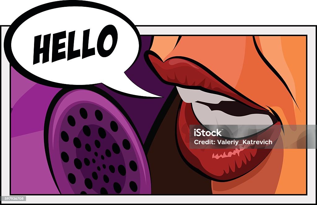 Calling Retro Comic Pop Art Vintage Comic Girl Talking On The Phone Retro Stock ...