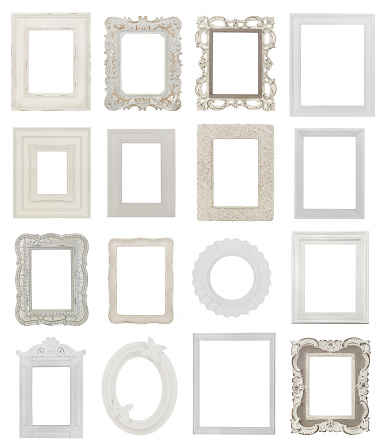 Picture frames on white background