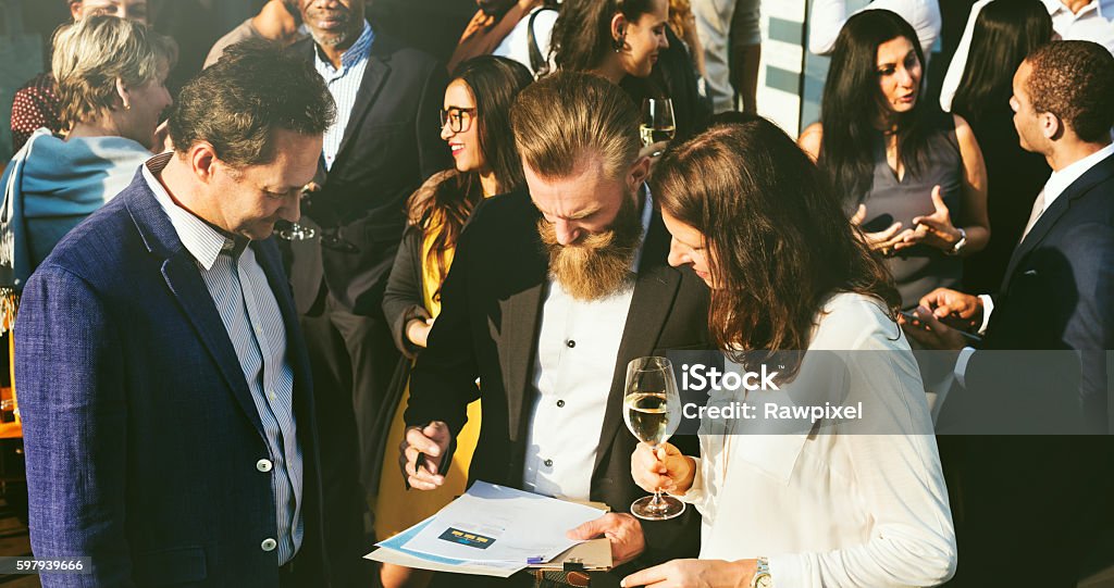 Business Meeting Eating Cheers Happiness Concept Networking Stock Photo