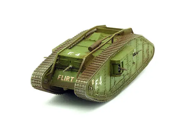A model of a tank from the First World War (Great War). 1:72 scale model.