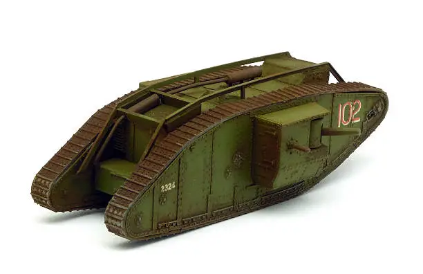 A model of a tank from the First World War (Great War). 1:72 scale model.