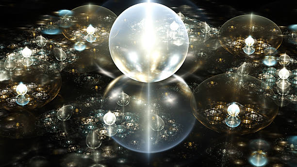 istock Water drops on mirror surface. Crystal ball. 597947960