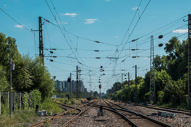 istock Surface Level Of Empty Railroad Track 597948790