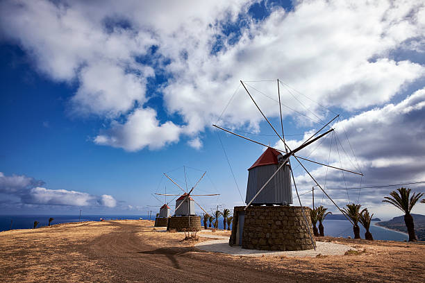 Traditional Windmills Of Porto Santo stock photo