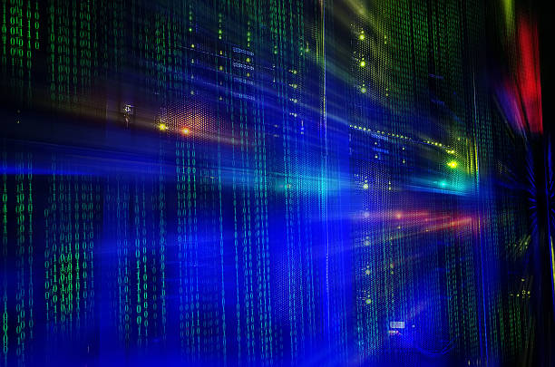 istock Abstract of modern high tech internet data center room 597958248