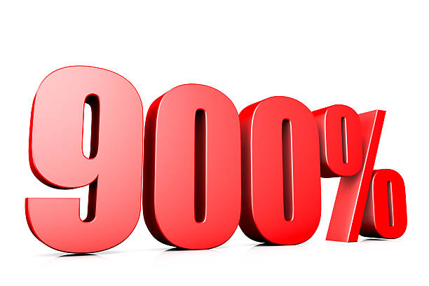 istock 3d illustration sign of 900% 597959668