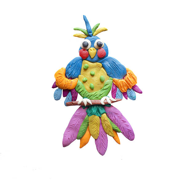 istock Plasticine  Fantasy bird sculpture isolated 597959694