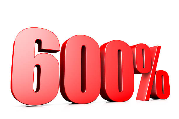 istock 3d illustration sign of 600% 597959774