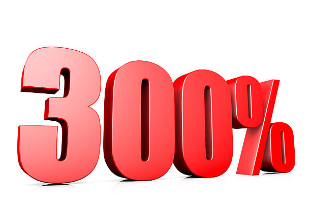 istock 3d illustration sign of 300% 597959798