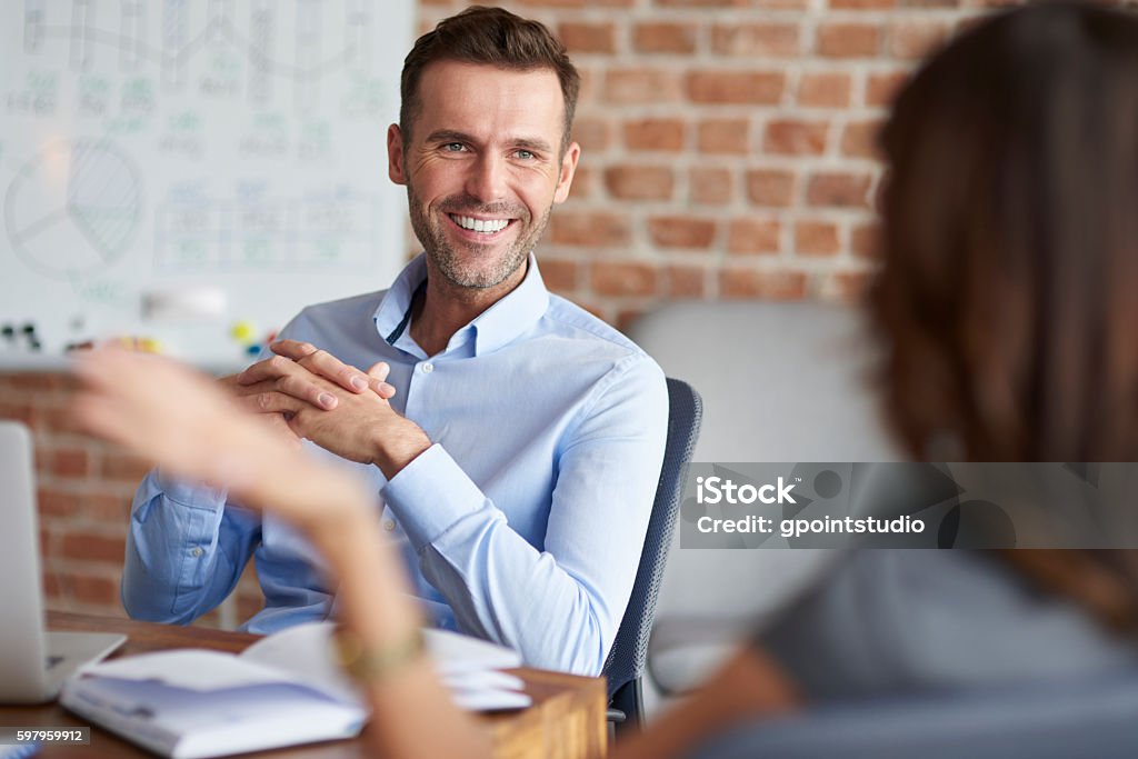 Job interview in the company Discussion Stock Photo