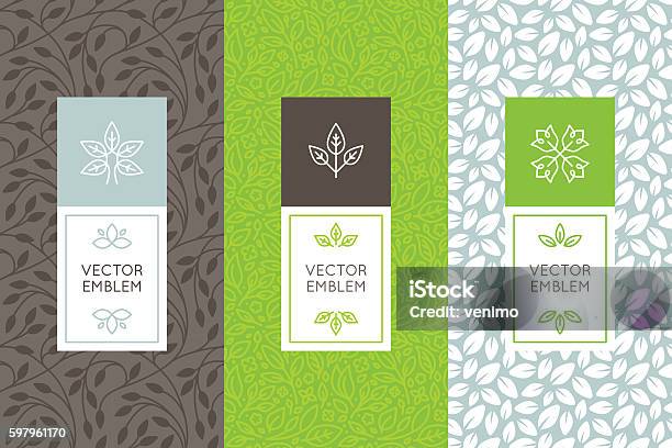 Vector Set Of Packaging Design Templates Stock Illustration - Download Image Now - Leaf, Pattern, Backgrounds