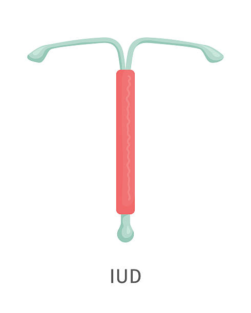 Contraceptives method - IUD. Medical intrauterine device. Planning pregnancy. Contraceptives method - IUD. Medical intrauterine device. Contraception icon. Birth control. Planning pregnancy. Flat vector illustration isolated on white background iud stock illustrations