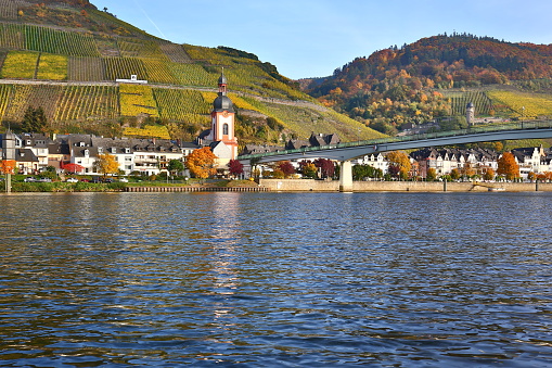 City Zell alongside river Moselle