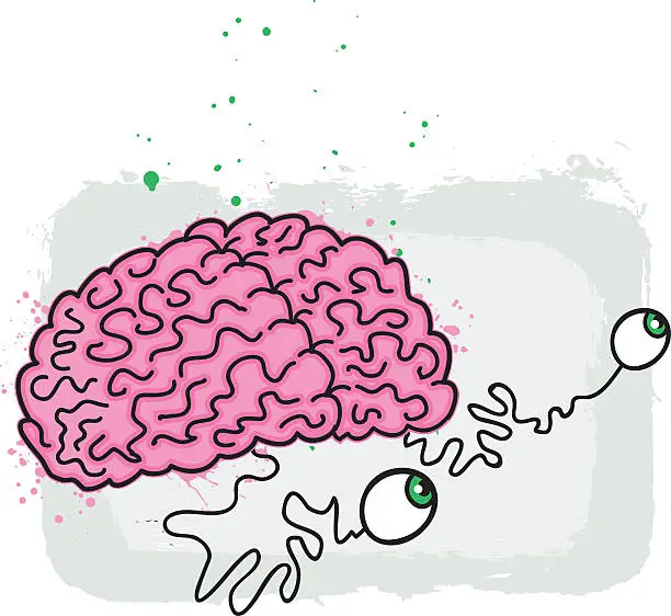 Vector illustration of Silly Brain Illustration