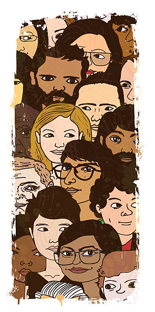 Large Group of People Illustration vector art illustration