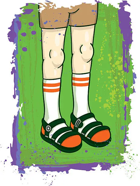Vector illustration of What are THOSE!? Fashionable Socks and Sandels
