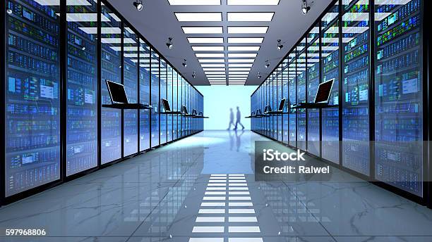 Server Room Datacenter Stock Photo - Download Image Now - Network Server, Adult, Business