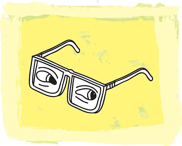 Vector illustration of Glasses on a Painted Background