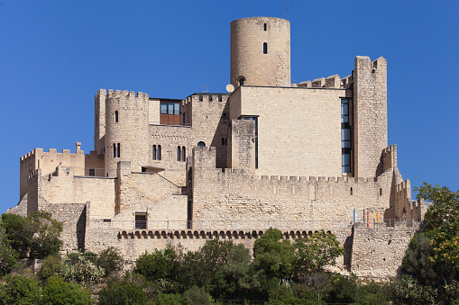 Castellet, Spain - August 23, 2016: Castellet Castle, built in the 11th century, in Castellet, Spain.