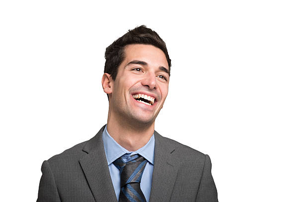 istock Businessman laughing. Isolated on white 597969678