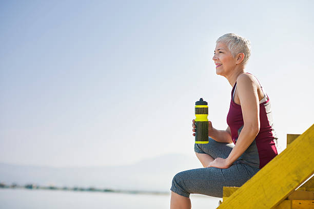 Beautiful senior woman exercise