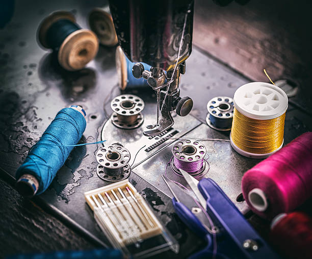 istock Detail of old sewing machine 597972714