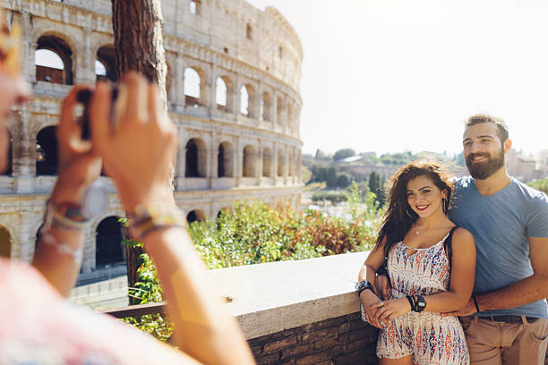 istock Friends hanging out together in Rome 597974028