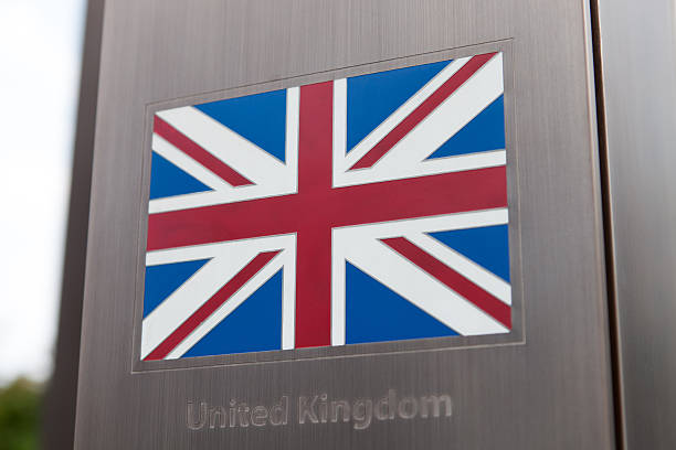 istock Series of flags on pole - United Kingdom 597974342