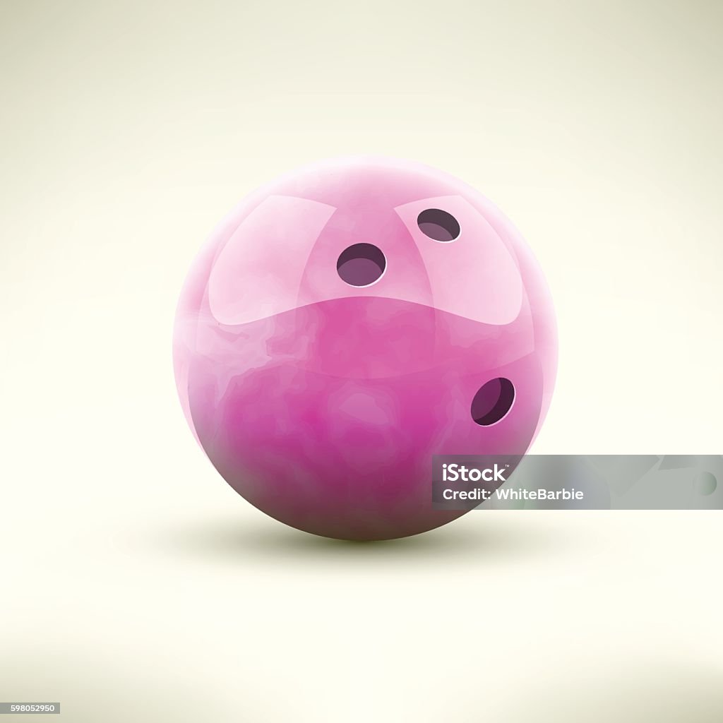 Pink Bowling Ball Isolated Stock Illustration - Download Image Now