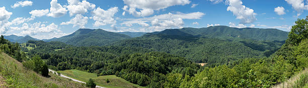 придорожная зона отдыха и вид в теннесси - panoramic great appalachian valley the americas north america стоковые фото и изображения