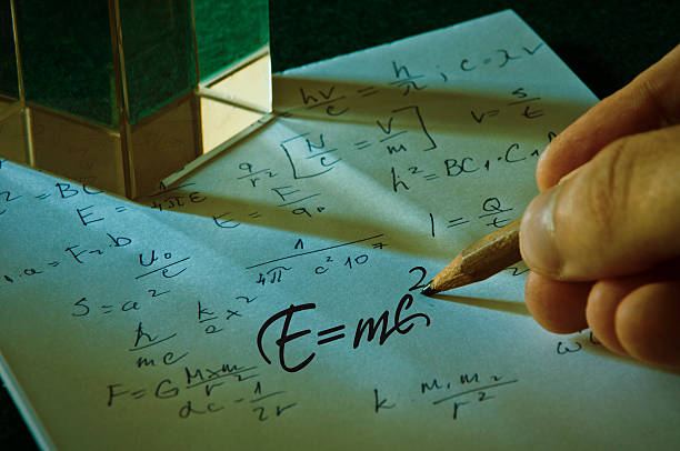 relativitätstheorie von albert einsteins - mathematics mathematical symbol student teacher stock-fotos und bilder