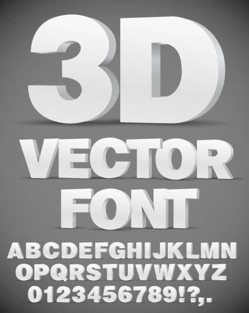 Vektor-3D-Schriftart – Vektorgrafik