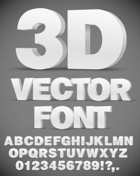 векторный 3d шрифт - трёхразмерный stock illustrations