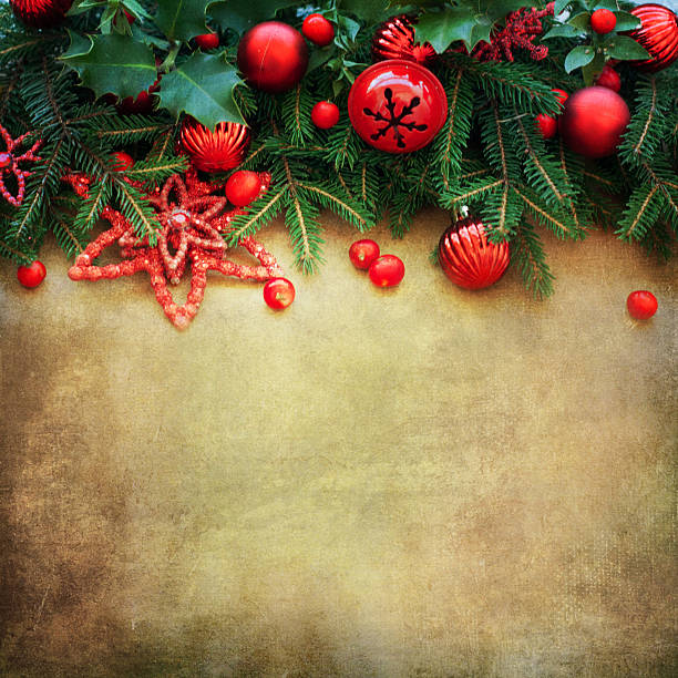 istock Christmas Retro Card border design 598058952