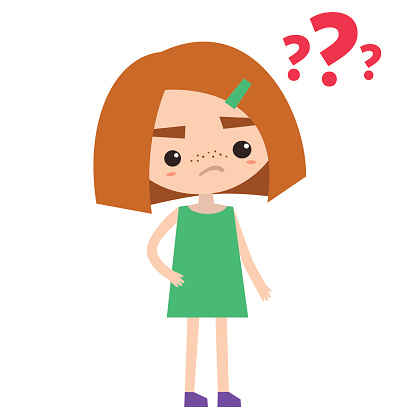 Ginger Hair Funny Girl Is Asking A Question Stock Illustration - Download  Image Now - Child, Doll, Problems - iStock