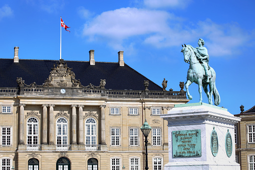 Amalienborg Square in Copenhagen, Denmark