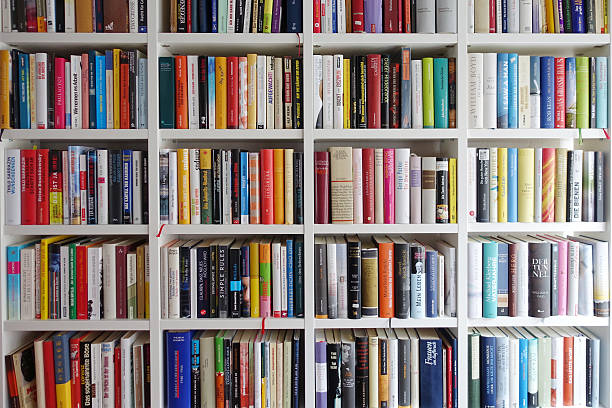 View of a german library Indoor shot close up bookshelf stock pictures, royalty-free photos & images