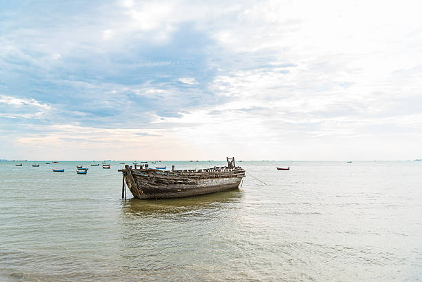 istock Old wooden fisherman boat 598063616