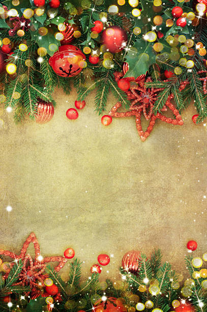 istock Christmas Retro Card border design 598063894