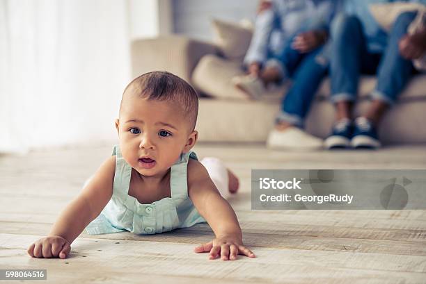 Afro American Baby Girl Stock Photo - Download Image Now - Baby - Human Age, Baby Girls, Playful