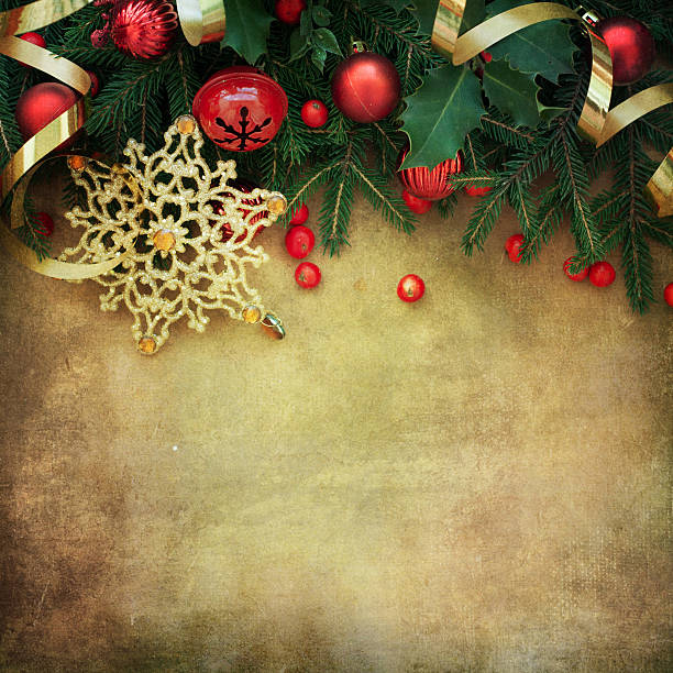 istock Christmas Retro Card border design 598064872