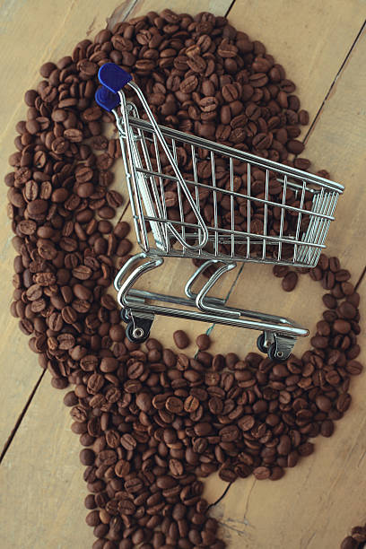 istock Coffee beans in the shopping trolley 598065712