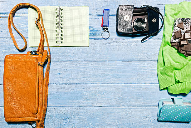 istock Female accessories top view 598065750