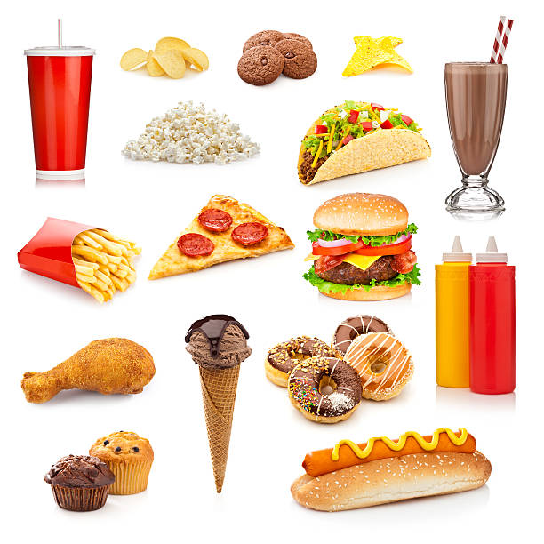 istock Unhealthy food isolated on white background 598066956