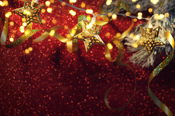 istock Christmas background with garland lights 598067624