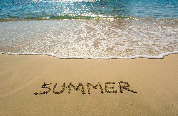 istock Word Summer handwritten on the beach 598067760
