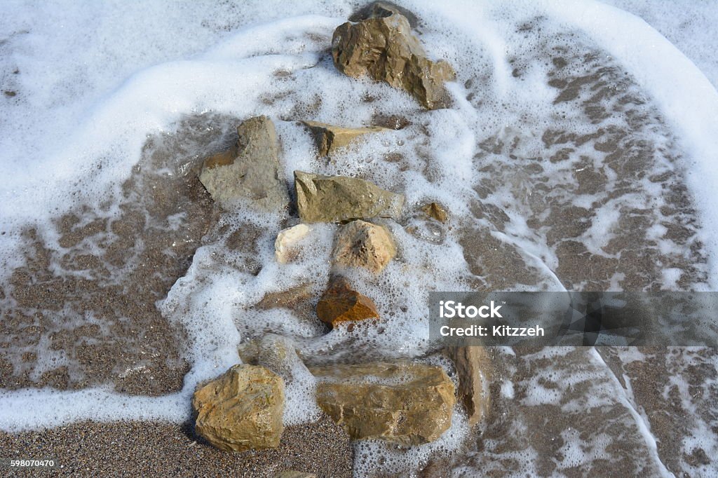 Waved Rocks Texture Rocks And Waves Stock Photo - Download Image Now - Beach, Breaking Wave ...